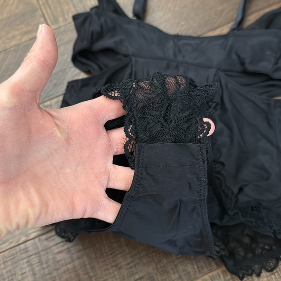 UO Out From Under Satin Lace Trim Bustier Bodysuit XS - Picture 9 of 10